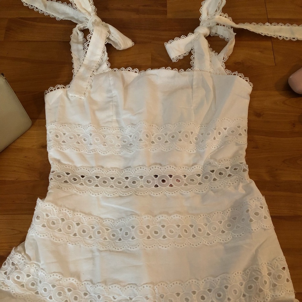 Kirra🌸Shoulder Style Mini Dress in Ivory - Picture 3 of 11